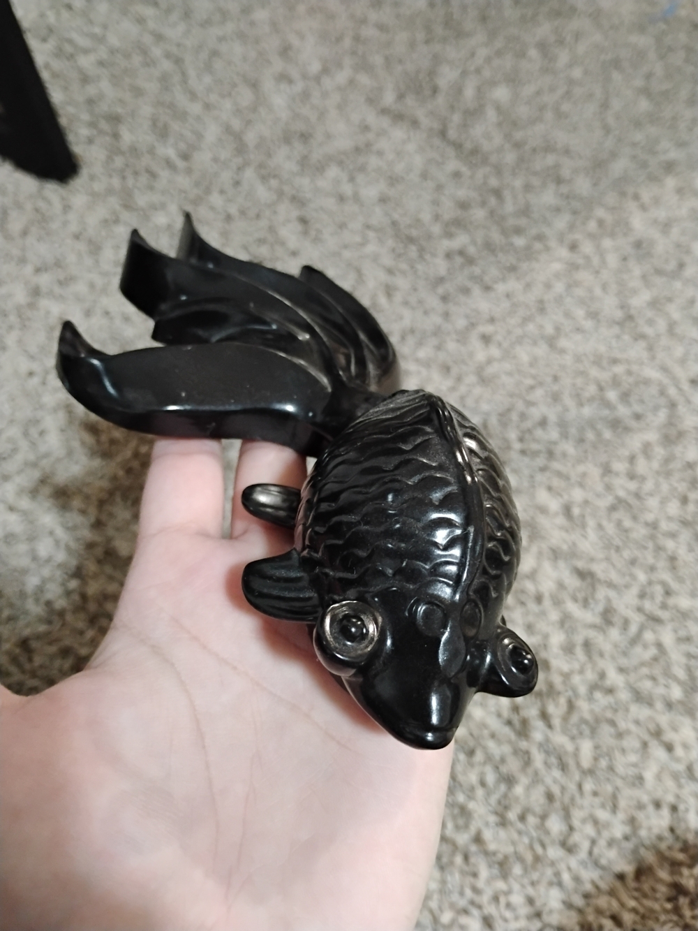 Handmade Black Resin Fish Decor – Unique Ocean Art - Picture 2 of 4